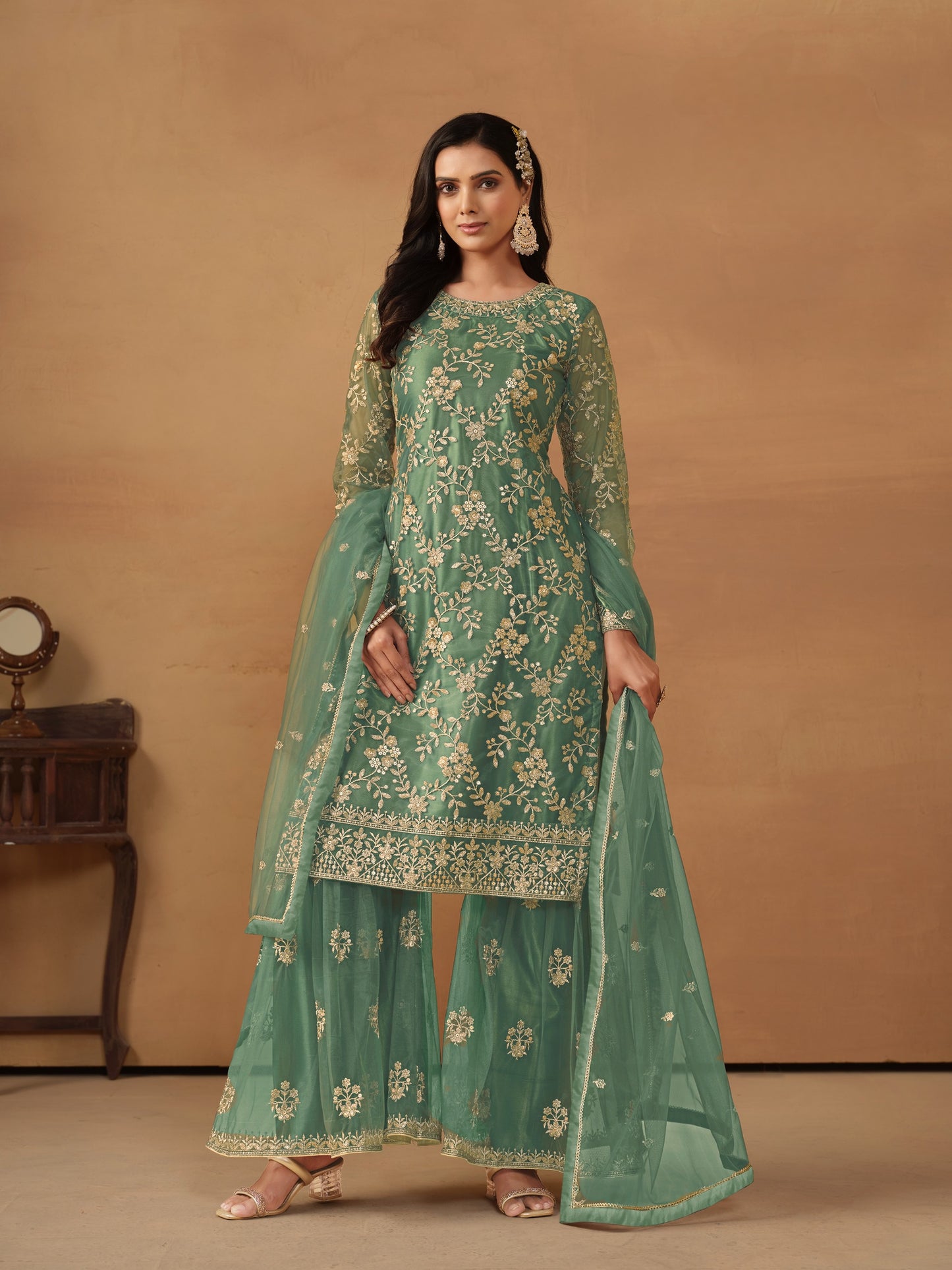 Yasmin Sharara Suit (Green)